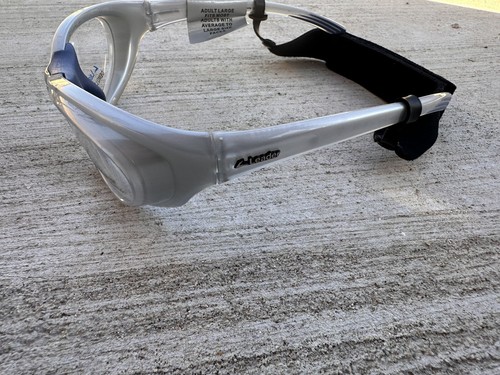 Leader by Hilco T-ZONE Silver Blue Eyeglass Frame Large With Strap - Picture 4 of 8