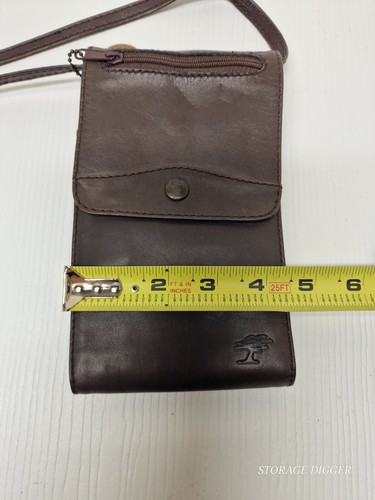 Vintage Ellington Leather Crossbody Bag Unisex Brown Travel Pouch Adjustable - Picture 12 of 12
