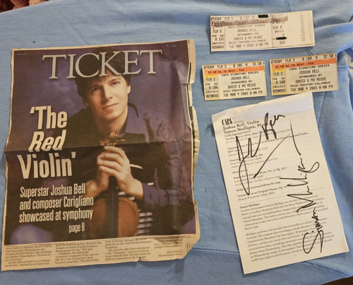 Signiertes Playbill - Joshua Bell, Geiger Simon Mulligan, Pianist - Bild 3 von 4
