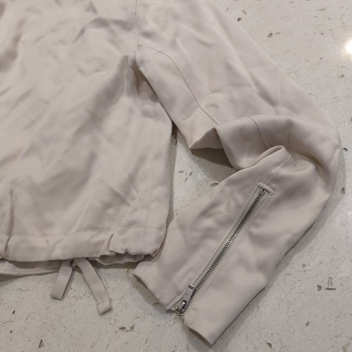 Women’s Abercrombie & Fitch Beige Creamy Moto Jacket Size S - Picture 10 of 13