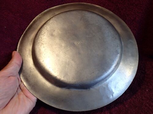 LARGE dated 1670 !! STAMPED ANTIQUE HANDMADE METAL PEWTER PLATE SWEDEN SWEDISH - Picture 4 of 5