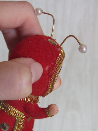 VTG Anthropomorphic Flocked Red Pixie Ladybug Bug Christmas Ornament Japan READ - Picture 9 of 22
