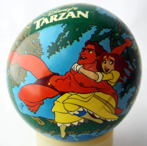 RARE VINTAGE 90'S TARZAN RUBBER BALL 20" PERIMETER DISNEY JOHN GERMANY NEW ! - Picture 2 of 9