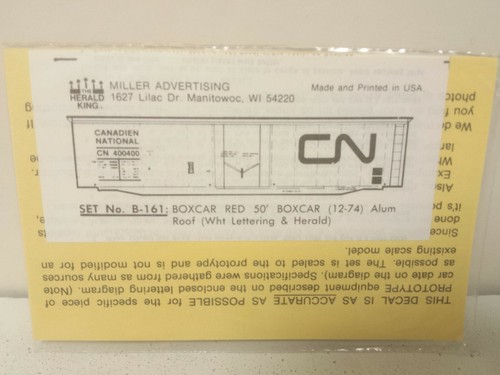 Canadian National Railroad 50' Box Car Decal Herald King B-161  - Picture 2 of 2