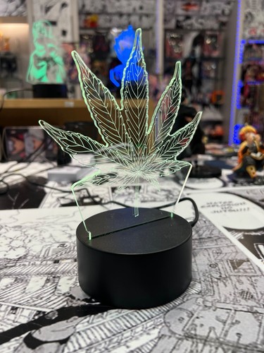 3D LED Colorful marijuana leaf Light Multicolor Decor Night Table Lamp Remote - Picture 6 of 6