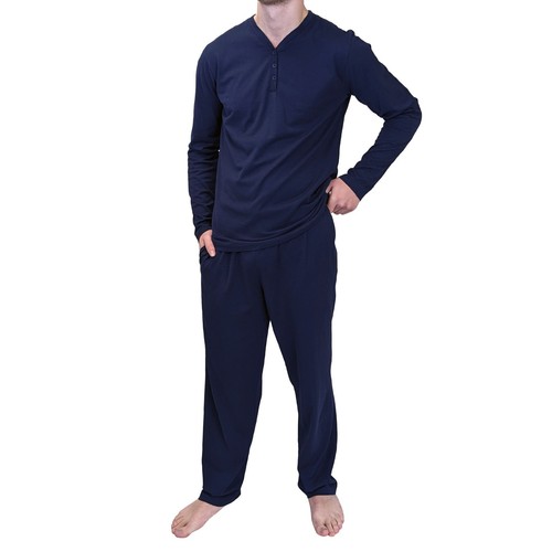 Conjuntos de pijamas para hombre PJ'S ropa de dormir ropa de salón manga larga algodón conjunto tallas S-4XL - Imagen 111 de 127