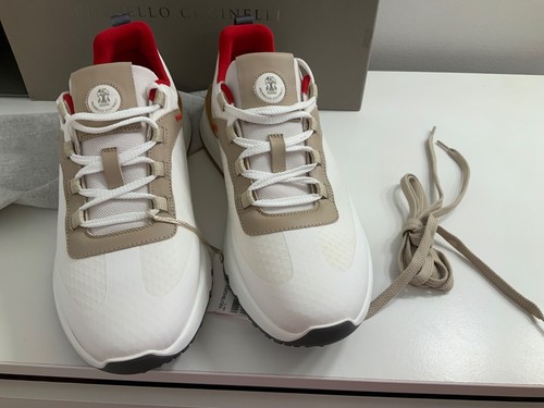 AUTÉNTICAS ZAPATILLAS BRUNELLO CUCINELLI DE CUERO BLANCAS PARA HOMBRE TALLA US 10 NUEVAS ITALIA - Imagen 7 de 11