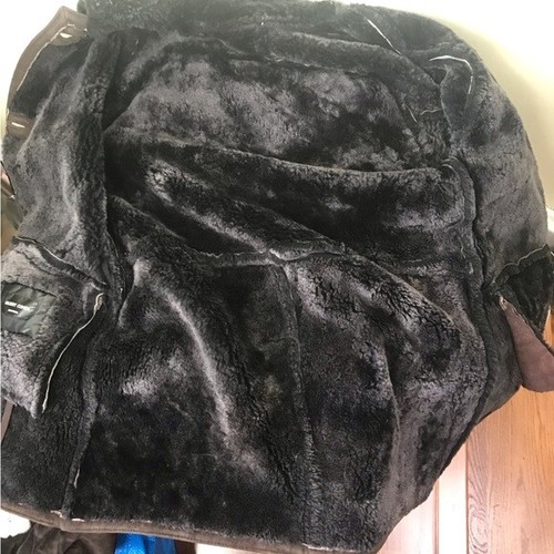 Gilbert Cohen Montreal Vintage Shearling Sheepskin Leather Coat Fur Pockets L - Picture 6 of 15