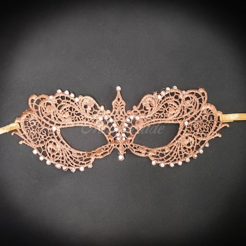 Masquerade Mask | Lace Masquerade Mask Rose Gold LM0601 - Picture 1 of 3