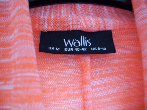 Wallis Orange Salmon Pink White Ladies Top Size Medium 12-14 twist front wrap - Picture 2 of 6