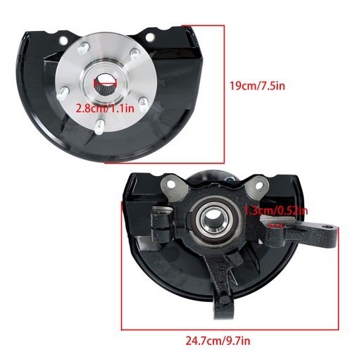 LABLT Front RH Steering Knuckle & Hub Bearing For 2007-2018 Mitsubishi Outlander - Picture 3 of 14