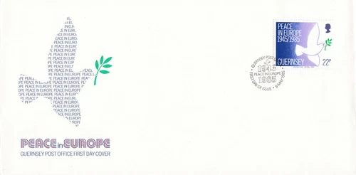 Peace in Europe GB Guernsey FDC 1985 (98375)