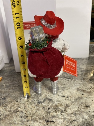 Dept 57 CLOTHTIQUE Possible Dreams Rhinestone Cowboy Western Santa Country 11” - Picture 11 of 12