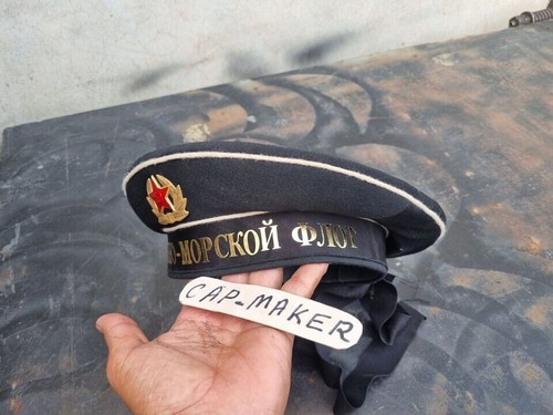 Russian Navy Army Sailor's Cap Peakless Cap USSR Military Hat - Picture 5 of 6