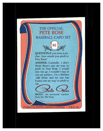 PETE ROSE REDS 1985 TOPPS RENATA GALASSO OFFICIAL CARD #82 MINT - 第 2/2 張圖片