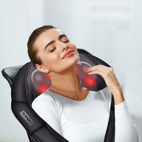 Electric Shiatsu Neck Shoulder Back Massager with Heat Kneading Home Car Office - Picture 10 of 14
