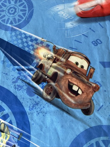 Disney Pixar Cars Twin Flat Sheet Blue Fabric Little Boy Room Mix Match Projects - 第 3/13 張圖片
