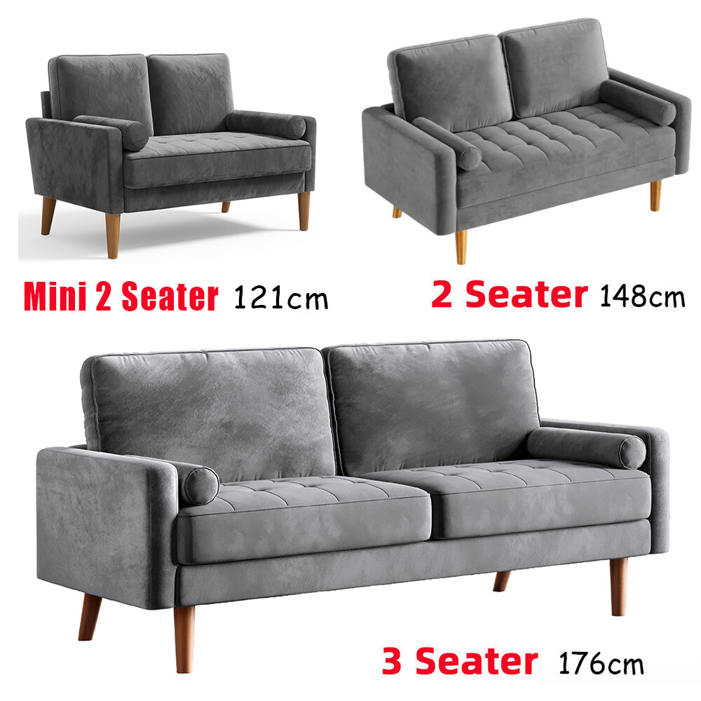 2/3 Seater Modern Sofa Small Velvet Loveseat 58 inch for Bedroom Living Room