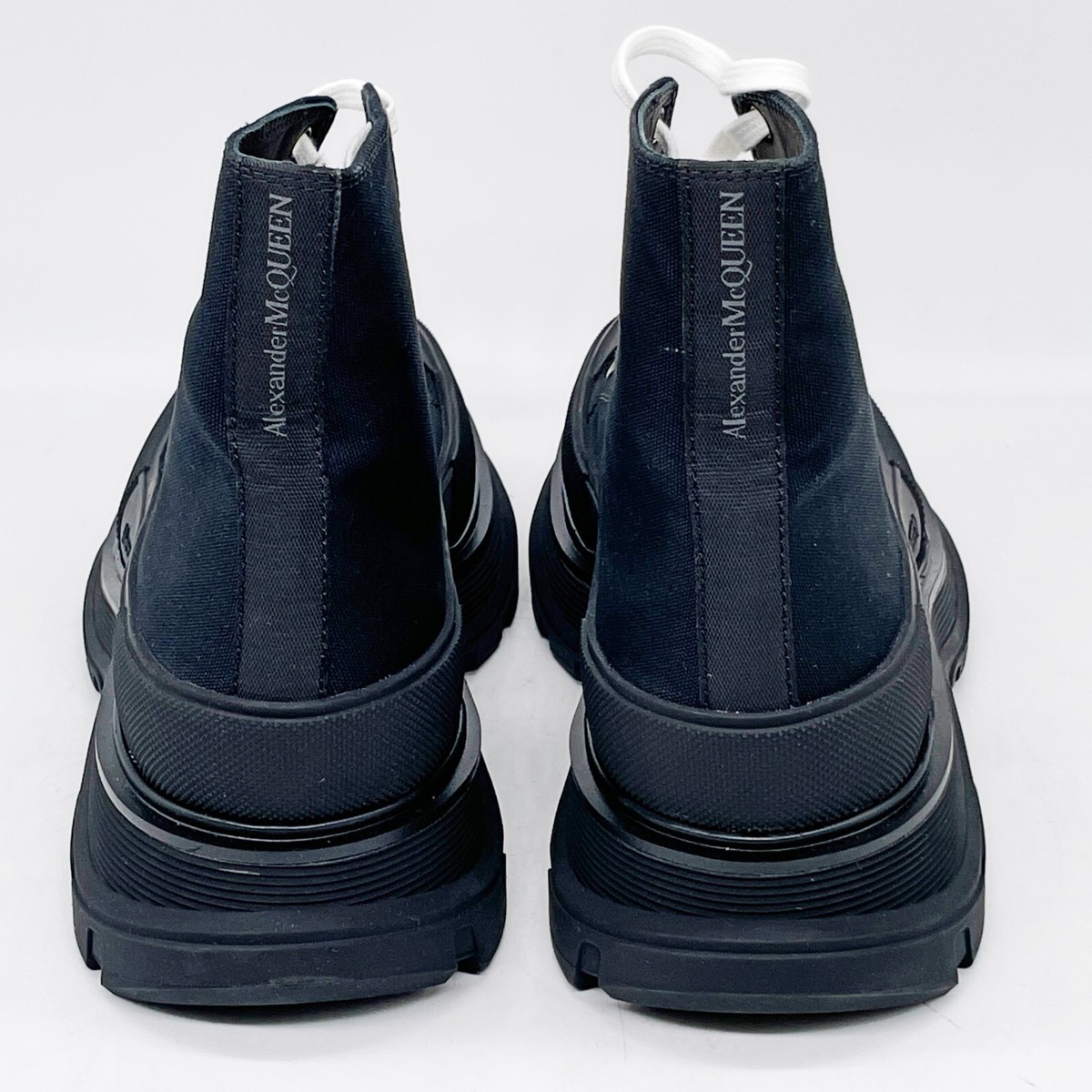 Alexander McQueen Canvas High Top Boots Black Lug Sole Sneakers EU 43.5 Designer Alexander McQueen High Canvas Sneakers Boots Size 43E Mens  main image 3