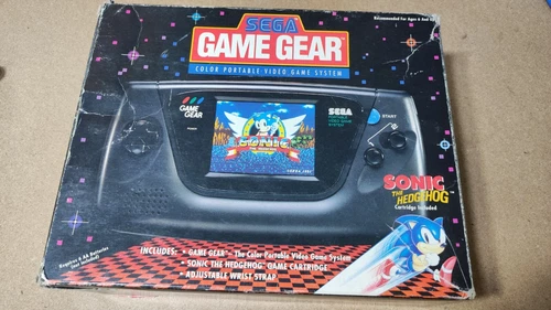 Sega Game Gear Sonic The Hedgehog Bundle w/ Box Inserts REPLACED CAPACITORS RARE