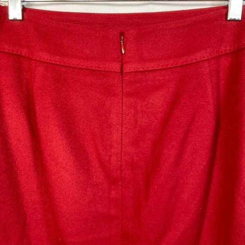Falda Ann Taylor para mujer talla 10 roja hasta la rodilla clásica recta lana cachemir - Imagen 7 de 8