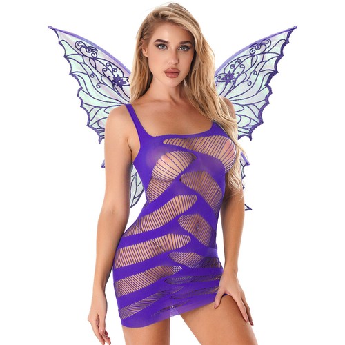 Conjunto de lápices de trajes de hadas para mujer cuello redondo bodystockings falda brillante - Imagen 28 de 78