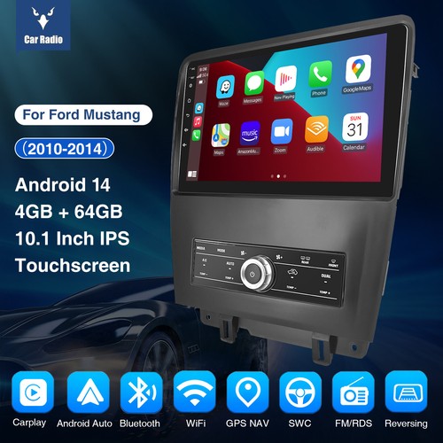 4+64G Android13 Apple Carplay 10" Car Stereo GPS +AHD For Ford Mustang 2010-2014 - Foto 2 di 15