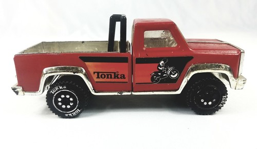 Camioneta pickup Tonka roja vintage años 70 con barras antivuelco detalles de plástico cromado - Imagen 5 de 9