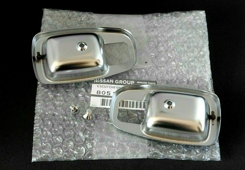1970-73 Datsun 1200 B110 New Genuine Inside Door Handle Escutcheons Cups Bezels - Picture 3 of 3