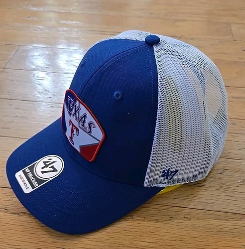 NWT '47 Brand Men's Trucker Texas Rangers MLB Hat Cap Blue Logo Snapback - Picture 3 of 11