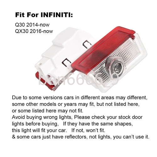 2x Door Logo Light Projector Courtesy Ghost Shadow Laser For INFINITI Q30 QX30 - Picture 2 of 8