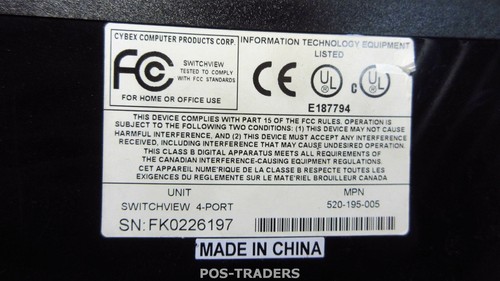 Avocent Switchview 4-Port KVM Switch Cybex 520-195-005 - EXCL PSU & CABLES - Bild 3 von 3