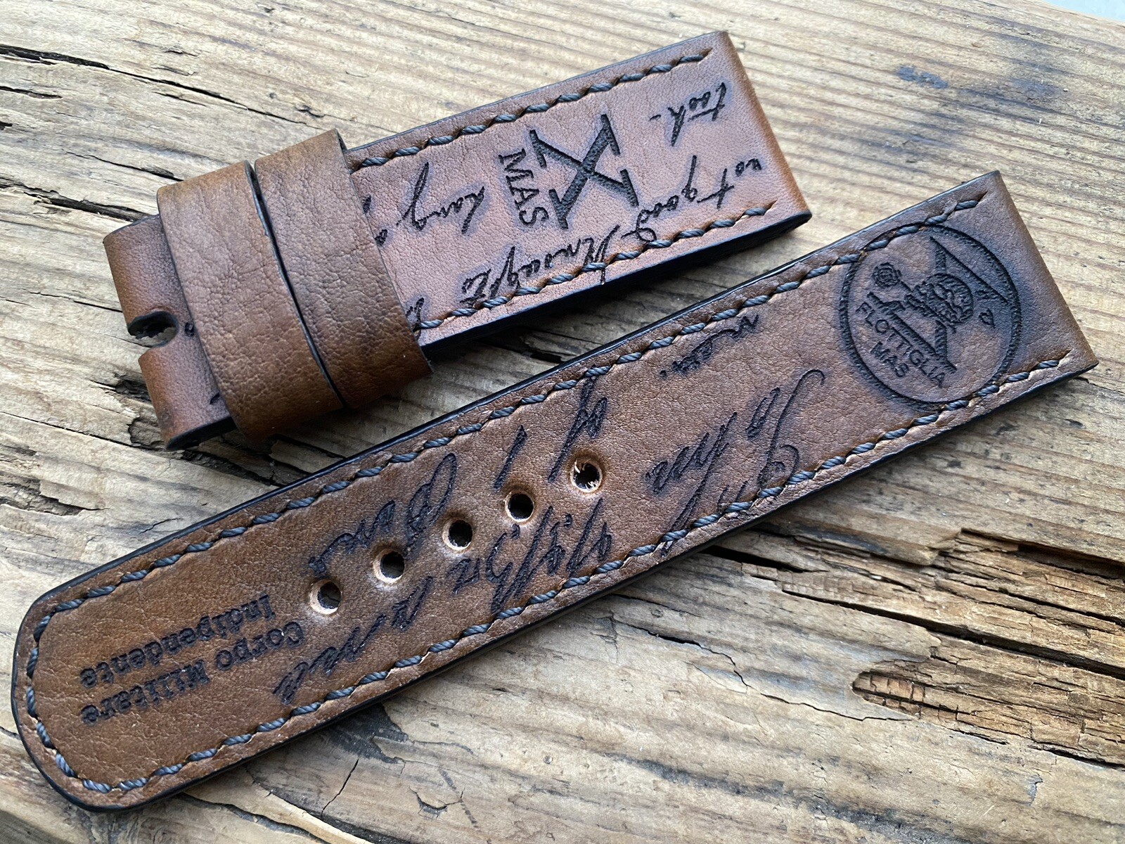 school strap, old Flottiglia 26mm Mas Vintage leather Handmade watch - vintagewatches.pk
