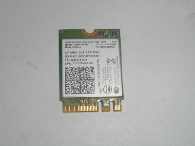 INTEL DUAL BAND WIRELESS-N 7260 MODEL  7260NGW AN FOR Sony VAIO SVP11 A01 GB3453