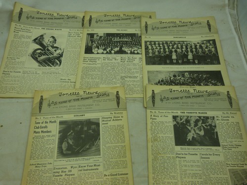 Vintage 1939 TONETTE NEWS Noten News Letter Lyons Band Instrument Co. LOT - Bild 1 von 5