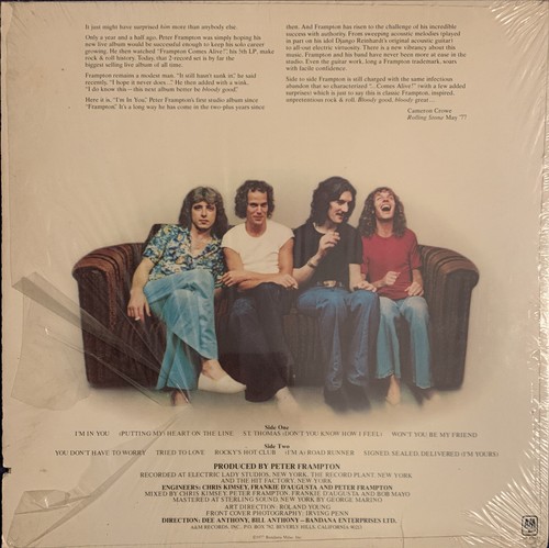 PETER FRAMPTON I’M IN YOU VINYL LP A&M USA 1ST PRESS 1977 IN SHRINK WRAP NM - Picture 2 of 4