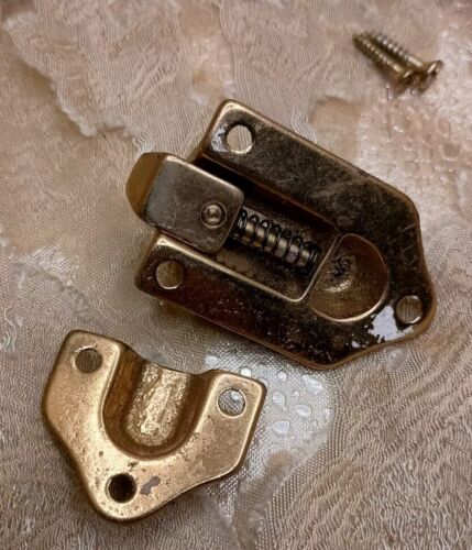 VTG Old Cabinet Jelly Cupboard Latch Catch Solid Brass Knob 3” bulk - Picture 5 of 6