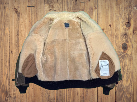 AVIREX Type B-6 Flight Jacket Sheepskin Mouton Leather Brown Size