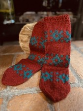 100 Woollen Hand-Knitted UNIQUE Winter Socks Child Teen For Gift