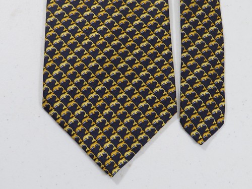 Van Heusen Silk Tie Blue and Gold Dolphins Necktie 58'' x 4'' - Picture 4 of 5