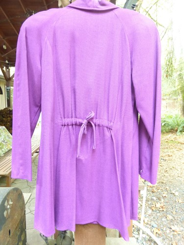 DB Vintage PURPLE Skirt SUIT Rayon Size 10-12 Double-Breasted USA Shoulder PADS - Picture 5 of 9