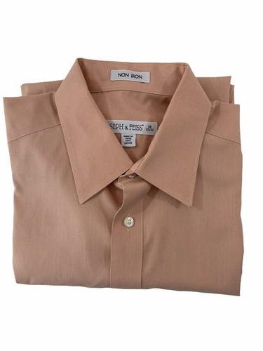 Joseph & Feiss Button Front Men's Dress Shirt 16 32/33 Long Sleeve Orange - Picture 8 of 8