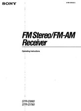 Sony STR-D790 STR-D990 Receiver Owners Manual  			