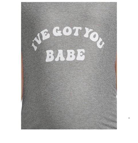 Time and Tru Women's Maternity Graphic T-Shirt /I'VE GOT YOU BABE : Heather Grey - 第 6/6 張圖片