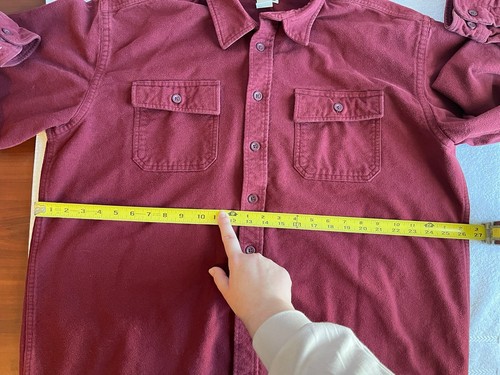 LL Bean Shacket Solid Burgundy Long Sleeve Shirt Front Pockets Men’s XL - Bild 12 von 17