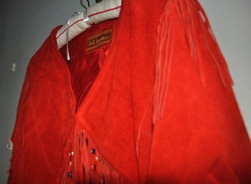 Cowgirl Jacket, Red Leather, Fringed, Made in Mexico, Small Womens, Unworn. J &A - Picture 6 of 14
