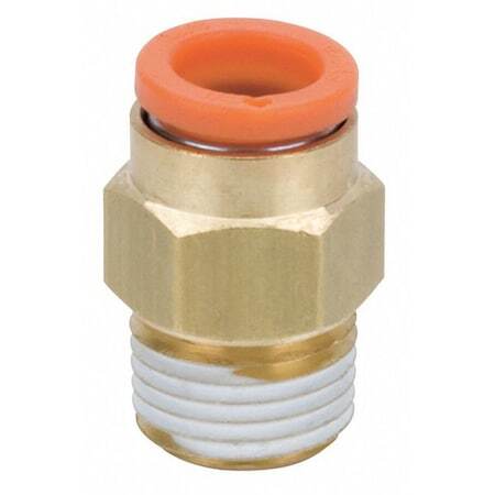 Smc Kq2h07-35As Male Adapter, Brass, Push-To-Connect X Mnpt, For 1/4 In Tube