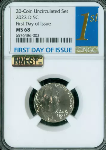 2022 D JEFFERSON NICKEL NGC MS68 PQ FDI MAC FINEST & SPOTLESS *