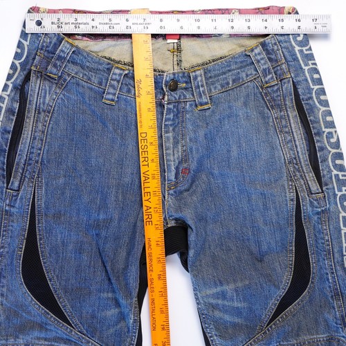 Vintage Icon Motorsports Blue Denim Jeans Straight Wide Leg Baggy Skater Hose 34 - Bild 2 von 17