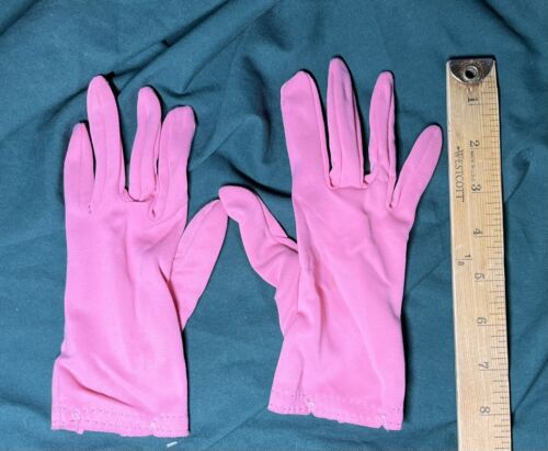 Vintage/Antike Damen Damen Handschuhe rosa mit je 2 Knöpfen innen Handschuh - Bild 4 von 9